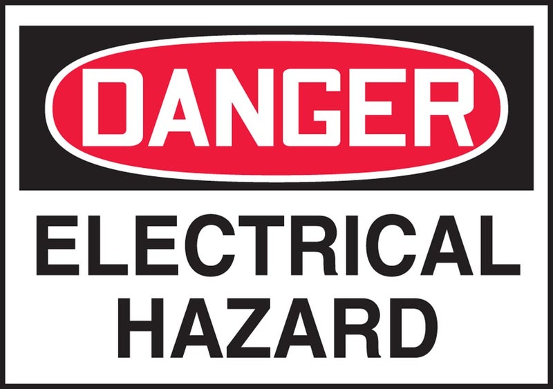 AccuformNMC Signs LELC795XVE Safety Label, Legend "DANGER ELECTRICAL HAZARD", 3.5" Length x 5" Width, Adhesive Dura-Vinyl, Red/Black on White, American Made Safety Tags, Signs, and Labels